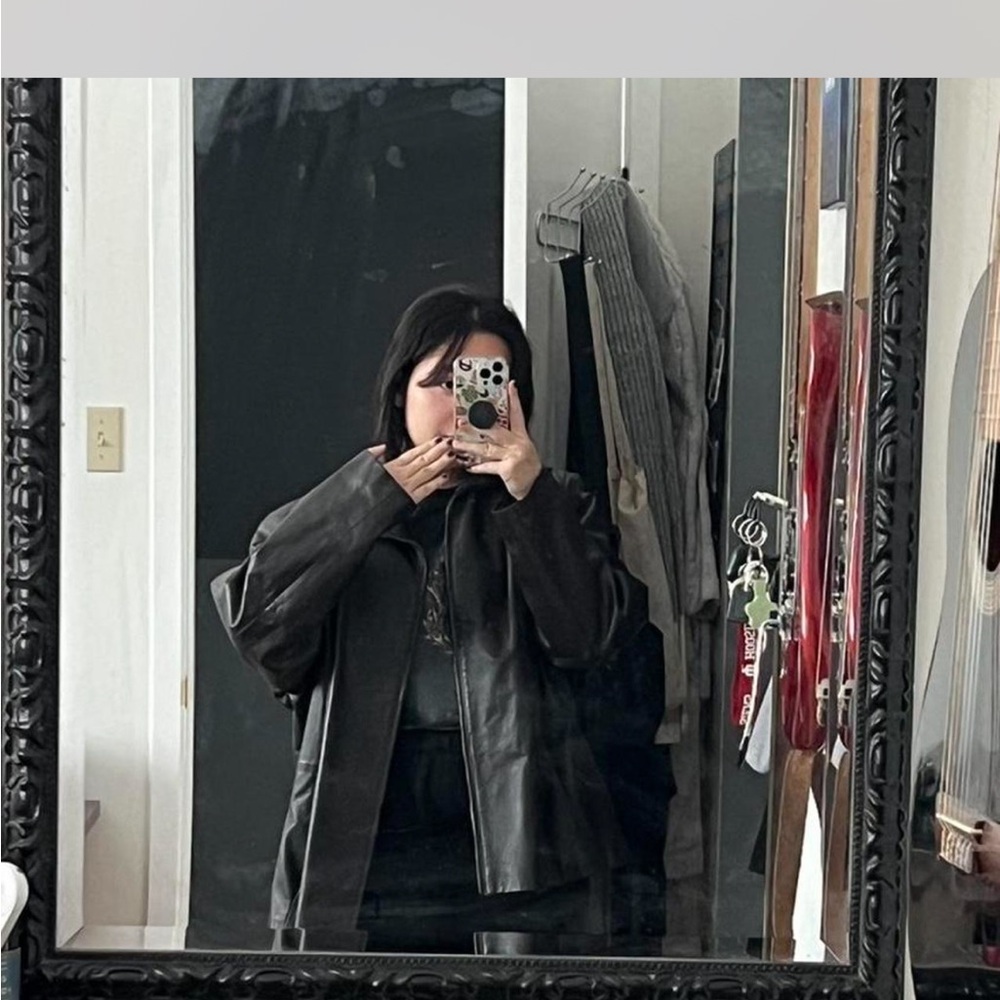 Genuine Leather Jacket in Dark Brown - Picture 2 of 4